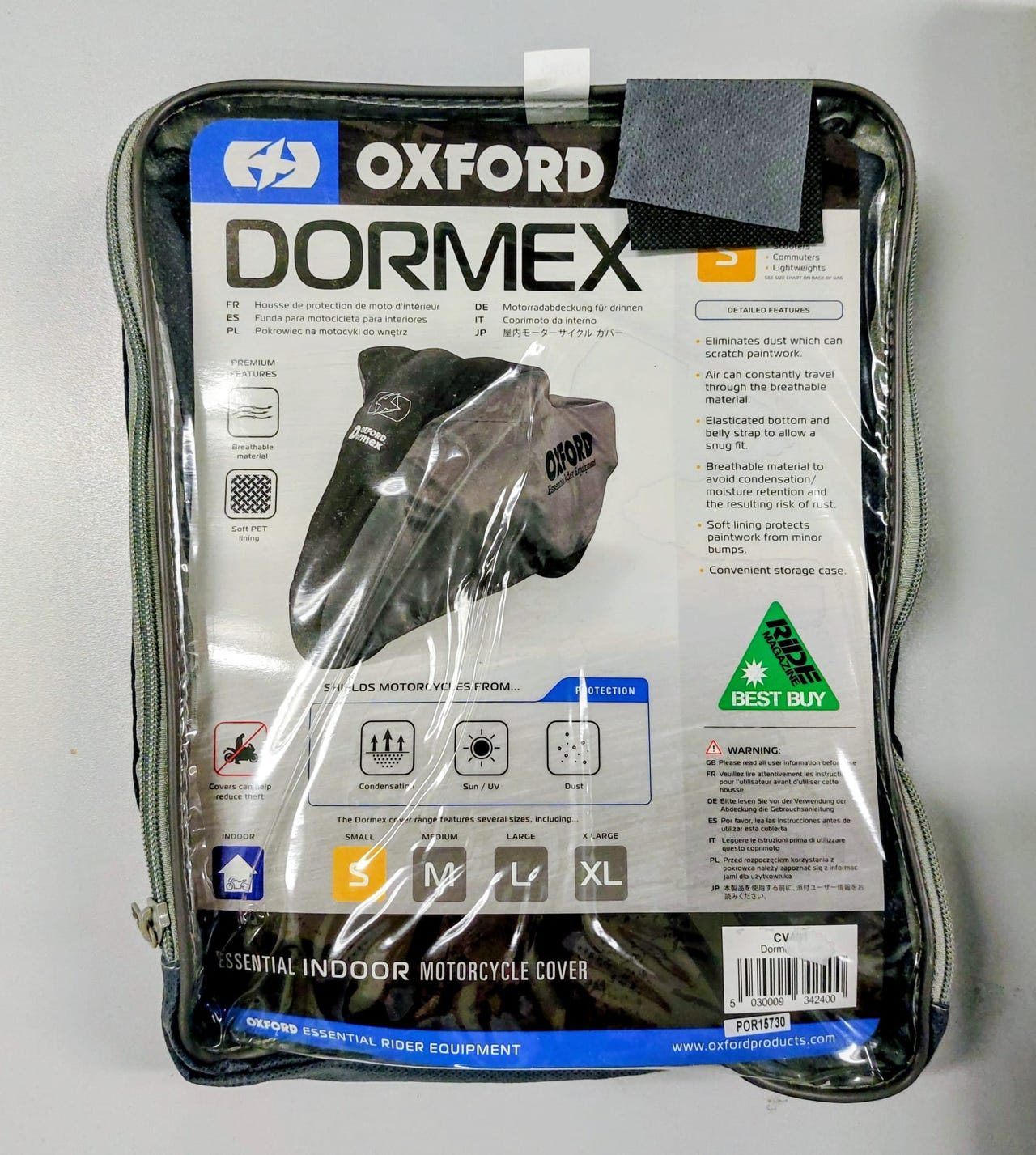OXFORD Dormex moottoripyörän suojapeite koko S