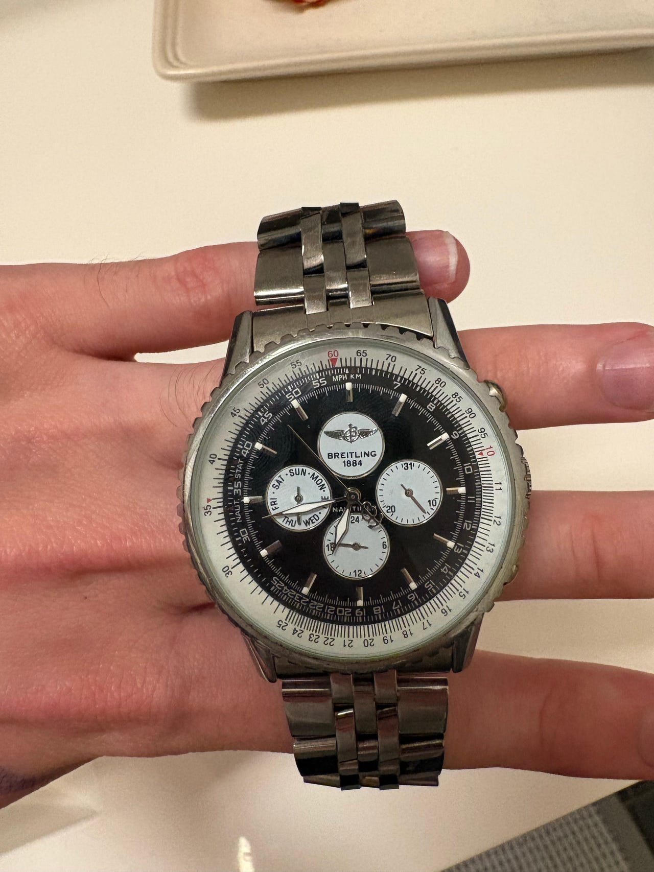Breitling miesten rannekello teräsrannekkeella