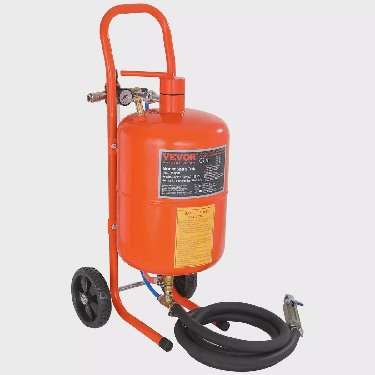 Hiekkapuhalluslaite 18,9L 60-110PSI Vevor