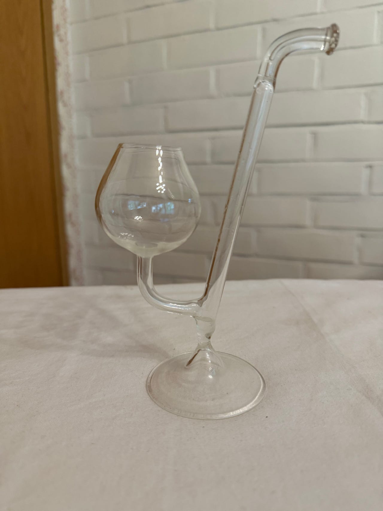 Vintage konjakkipiippu – käsinpuhallettu lasi, 18 cm