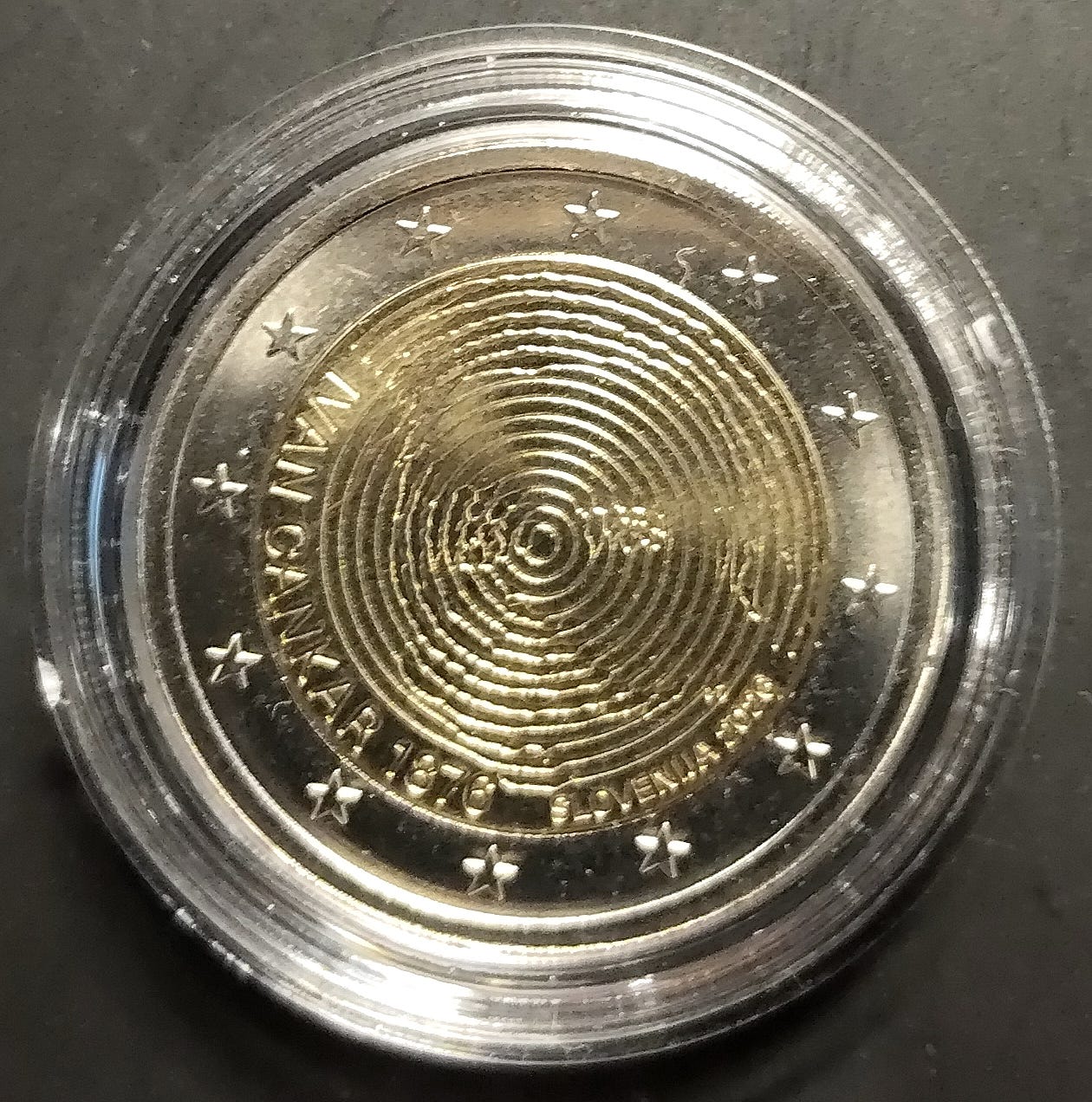 Slovenia 2 € 2026 juhlaraha Ivan Cankar UNC, pillerissä