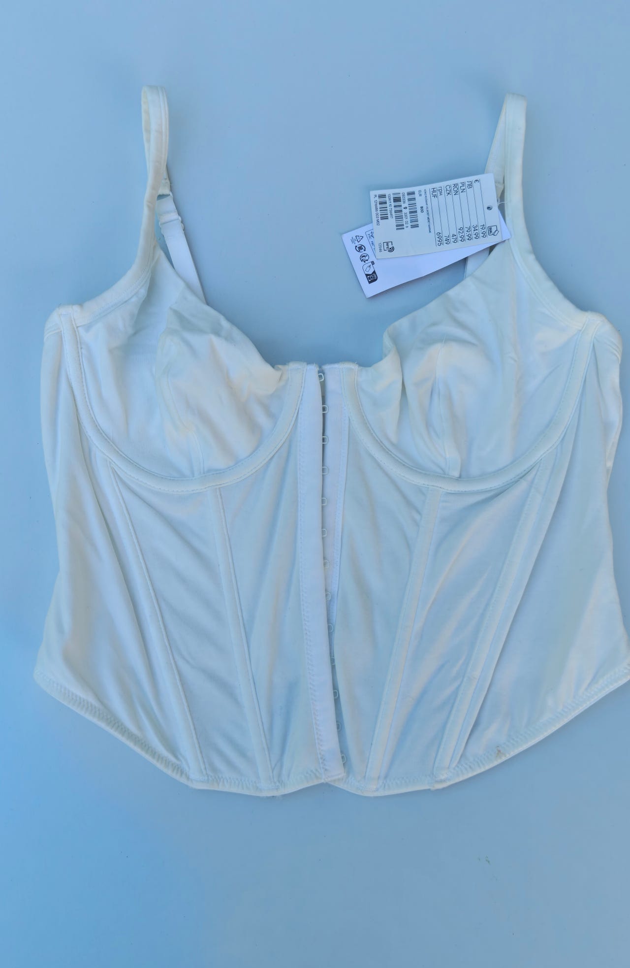 H&M valkoinen korsetti 80D