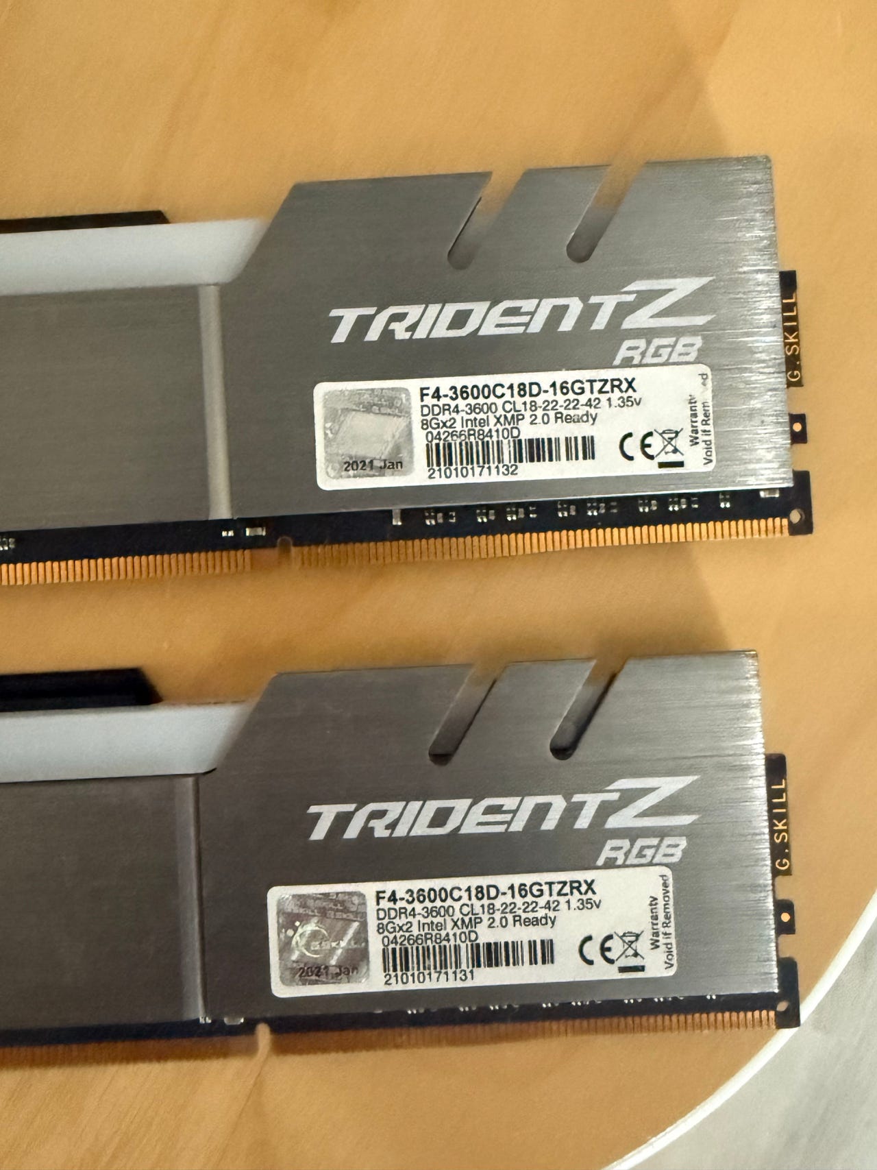 2x8gb 16gb 3600mhz G.Skill Trident Z RGB DDR4 RAM