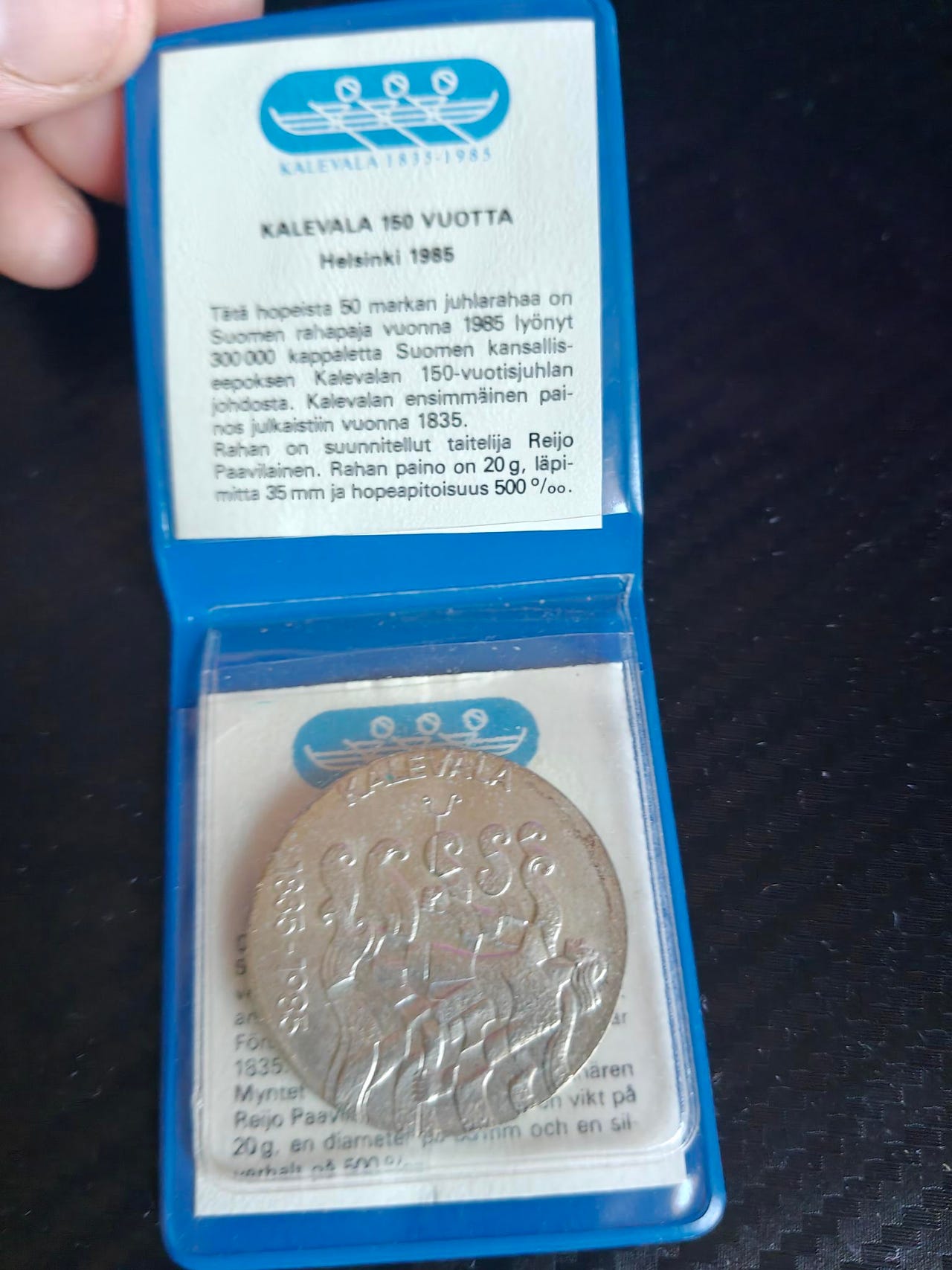 Kalevala 150 vuotta 50 markkaa 1985 hopeajuhlaraha (BU)