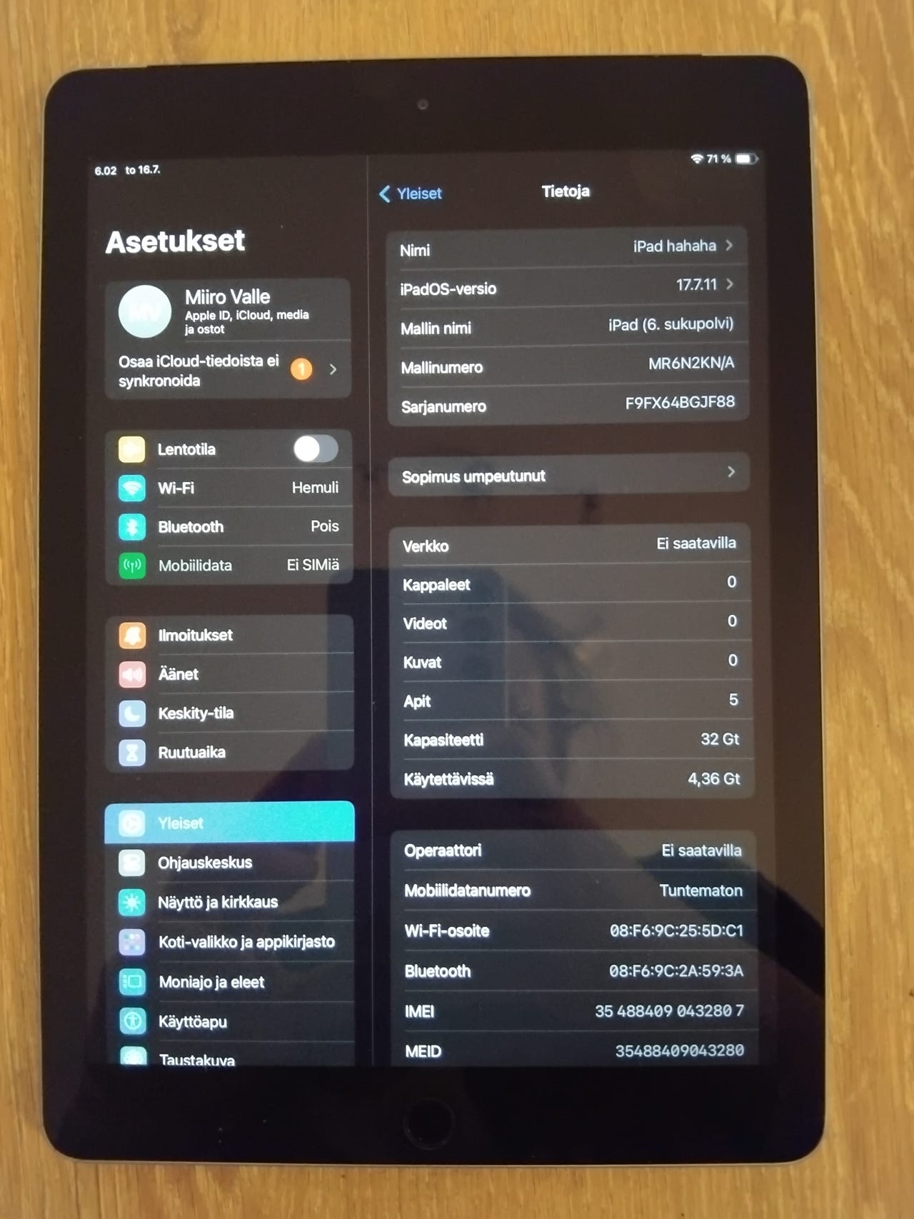 Apple iPad 6 gen 32gb wifi+cellural