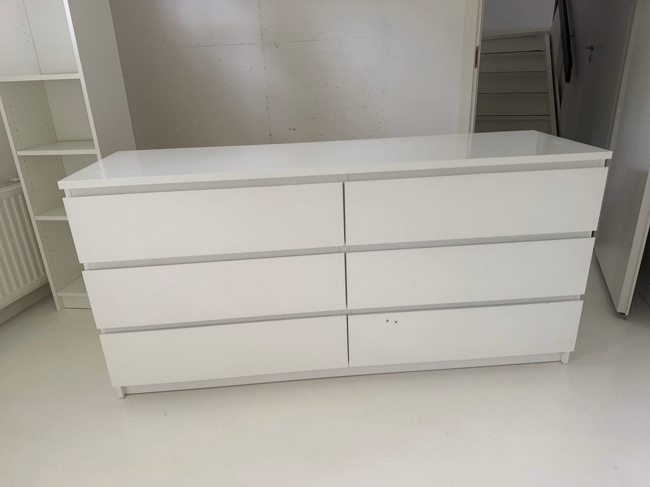 MALM lipasto, 6 laatikkoa, valkoinen 160x78