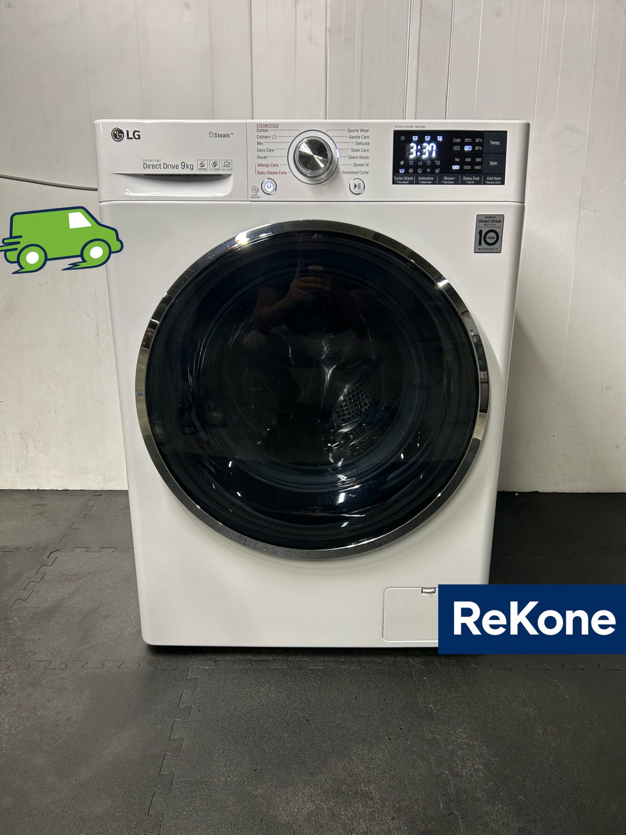 Huippuvarusteltu LG Steam+ThinQ WiFi 9kg/1400rpm pesukone