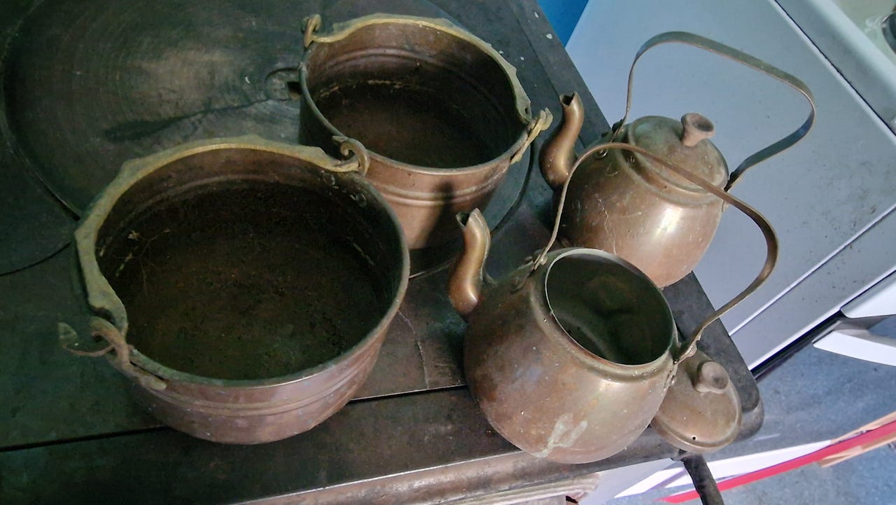 2×kupari kahvipannu ja 2×kupari pata