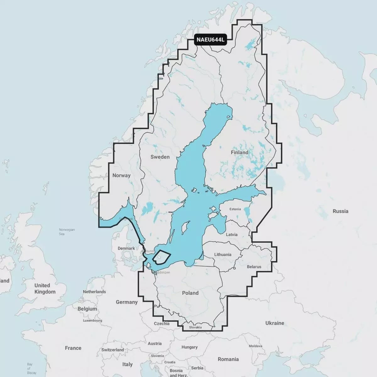 Navionics 644L kartta järvet ja meret