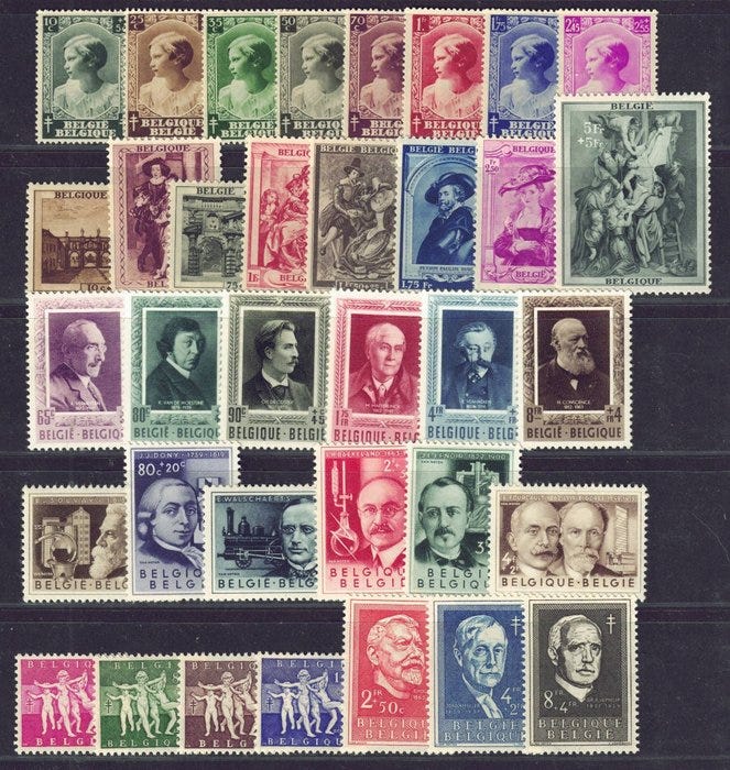 Belgia 1937/1955 - 5 parempaa sarjaa, kaikki hyvällä keskityksell