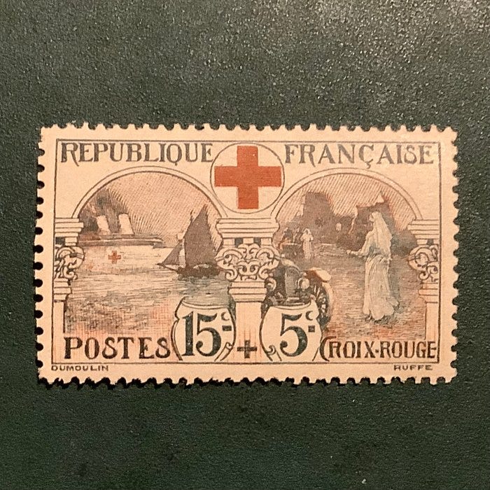 Ranska 1918 - Punainen risti - merkki, hyvällä keskityksellä - MN