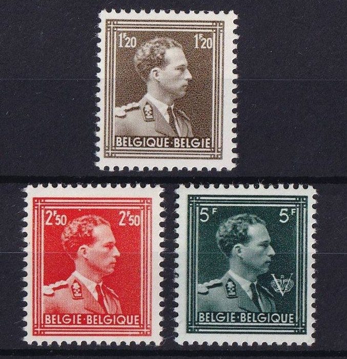 Belgia 1956 - Leopold III -sarja Open kraag (t 11½) - 1,20F, 2,