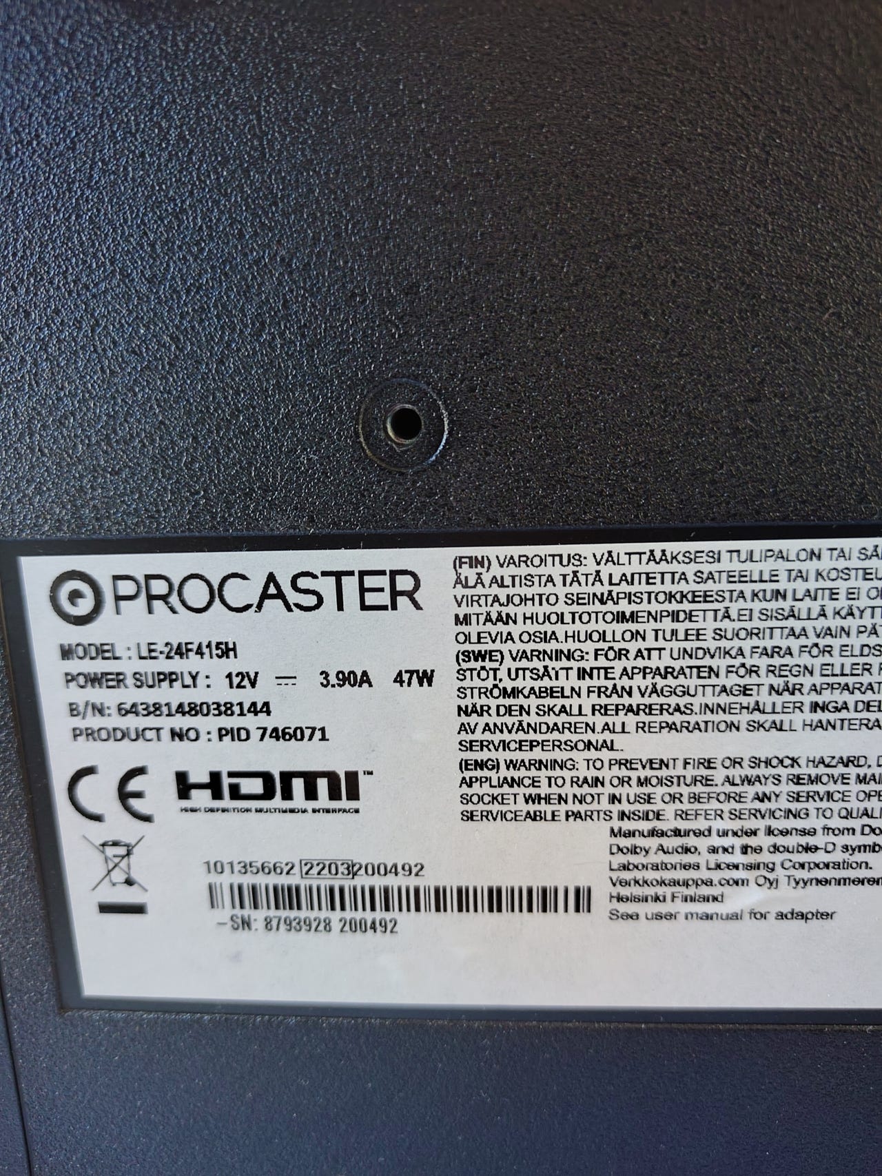 procaster 24 12v/230v tv