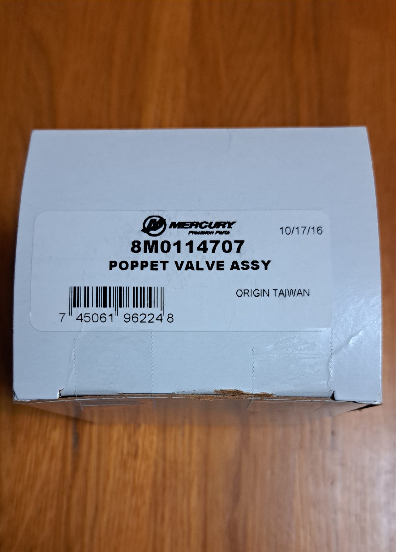 Mercury 8M0114707 -poppet valve assy