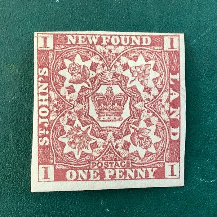 Newfoundland 1857 - 1d ensimmäinen painatus paksulle paperille -