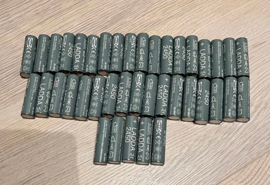 IKEA LADDA 2450 AA ladattavat paristot 40kpl