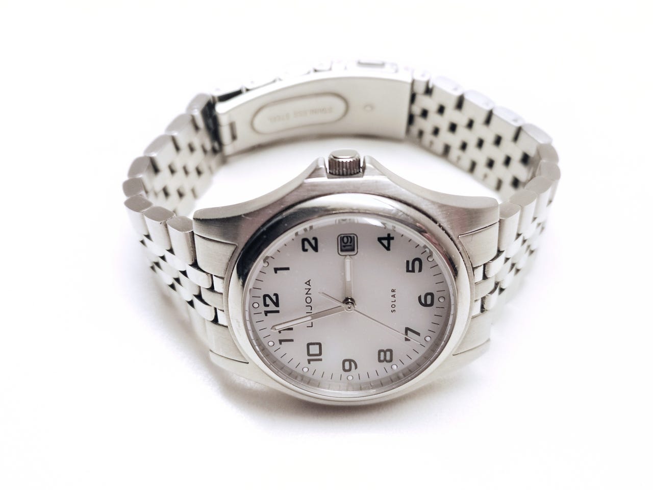 Leijona Solar Base White 5012-2597 miesten rannekello teräs valko