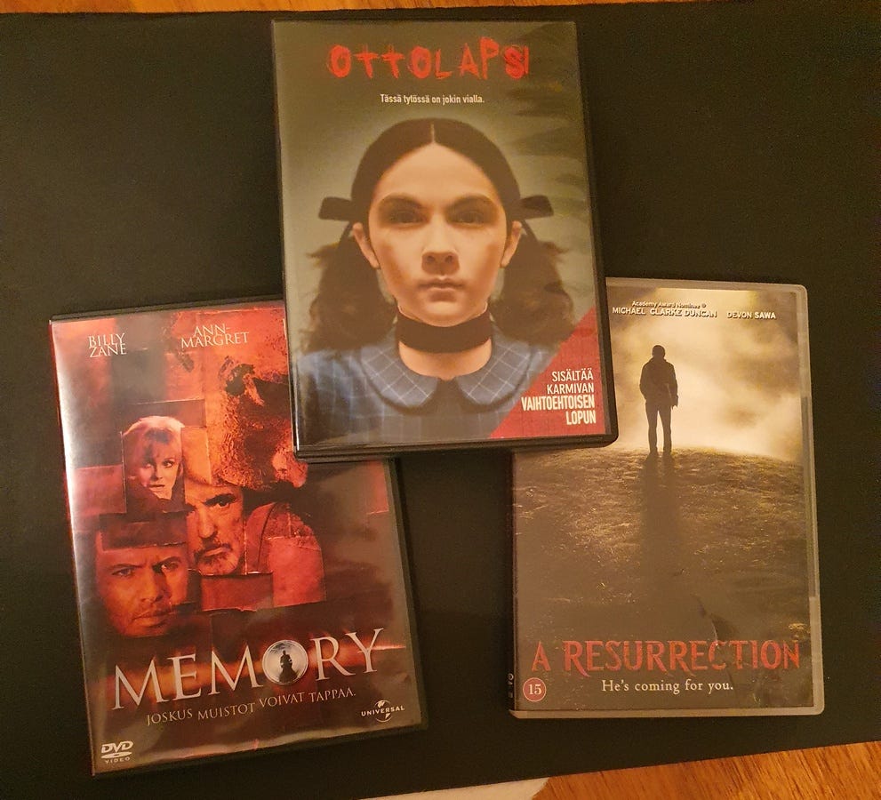 3 kpl mysteeri/trilleri/kauhu DVD elokuvaa + bonus