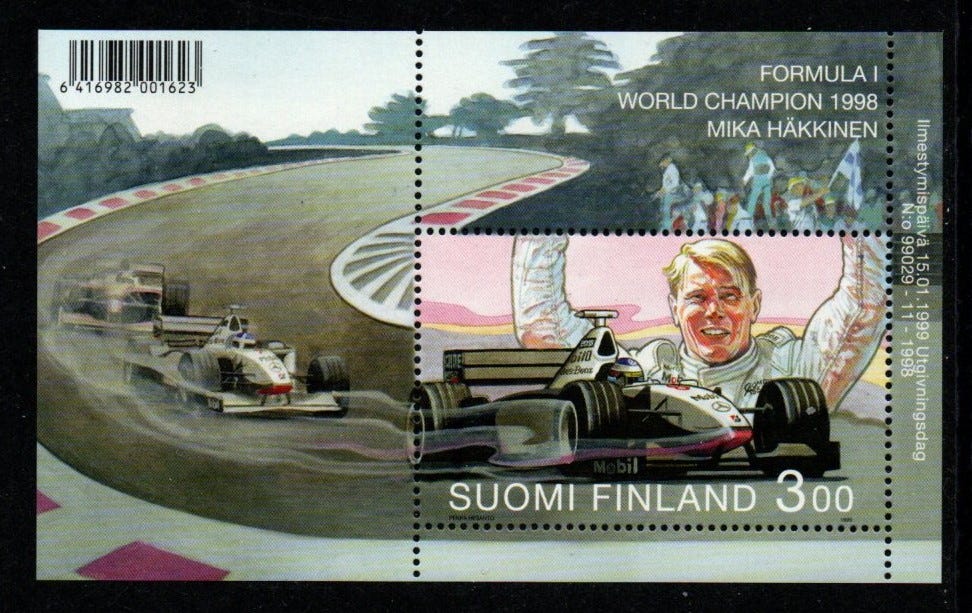 Postimerkki Mika Häkkinen 1999