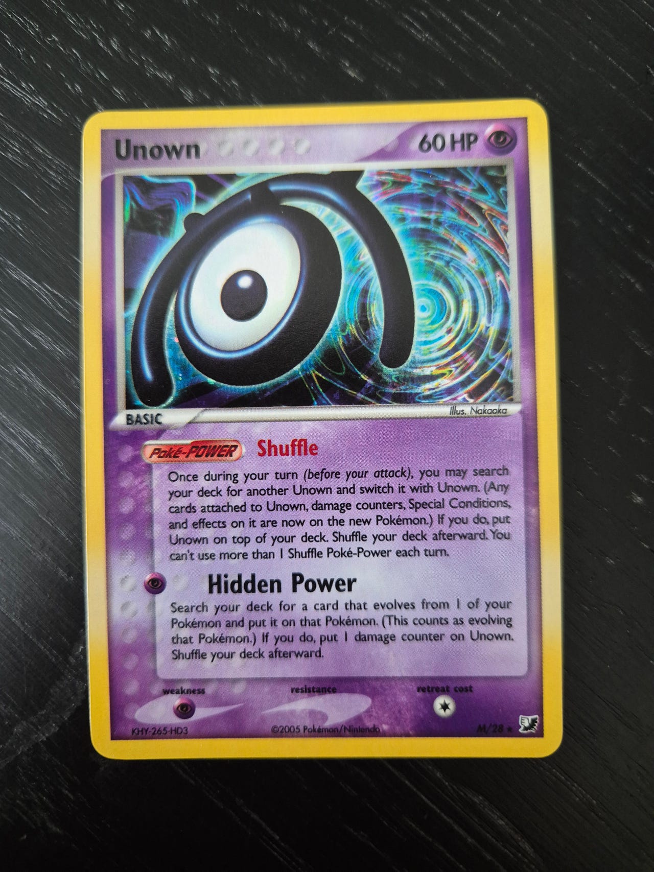 Unown M unseen forces pokemon kortti