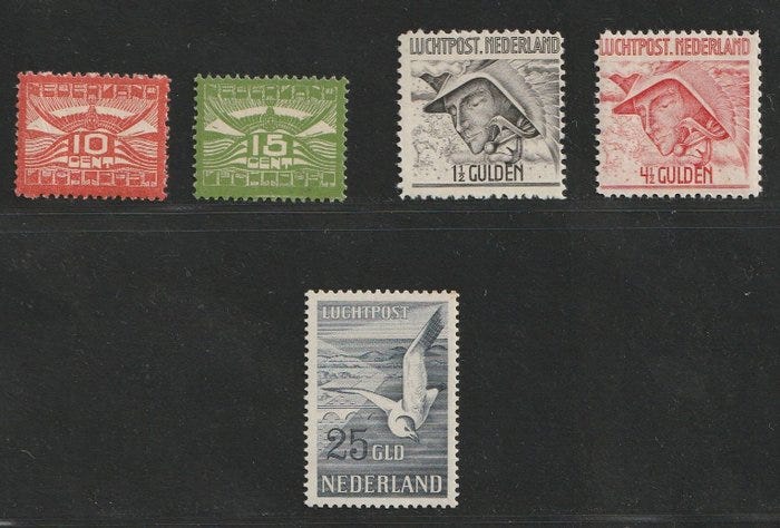Alankomaat 1921/1951 - Erilaisia arvojailmapostia - NVPH LP1/LP2,
