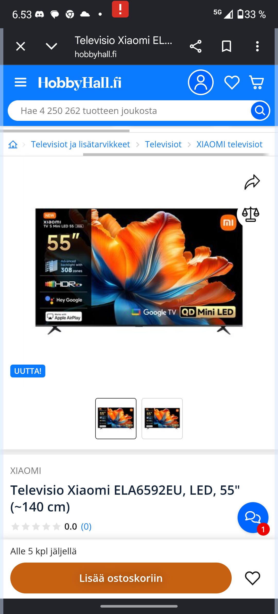 Xiaomi 55 QD Mini LED Google TV