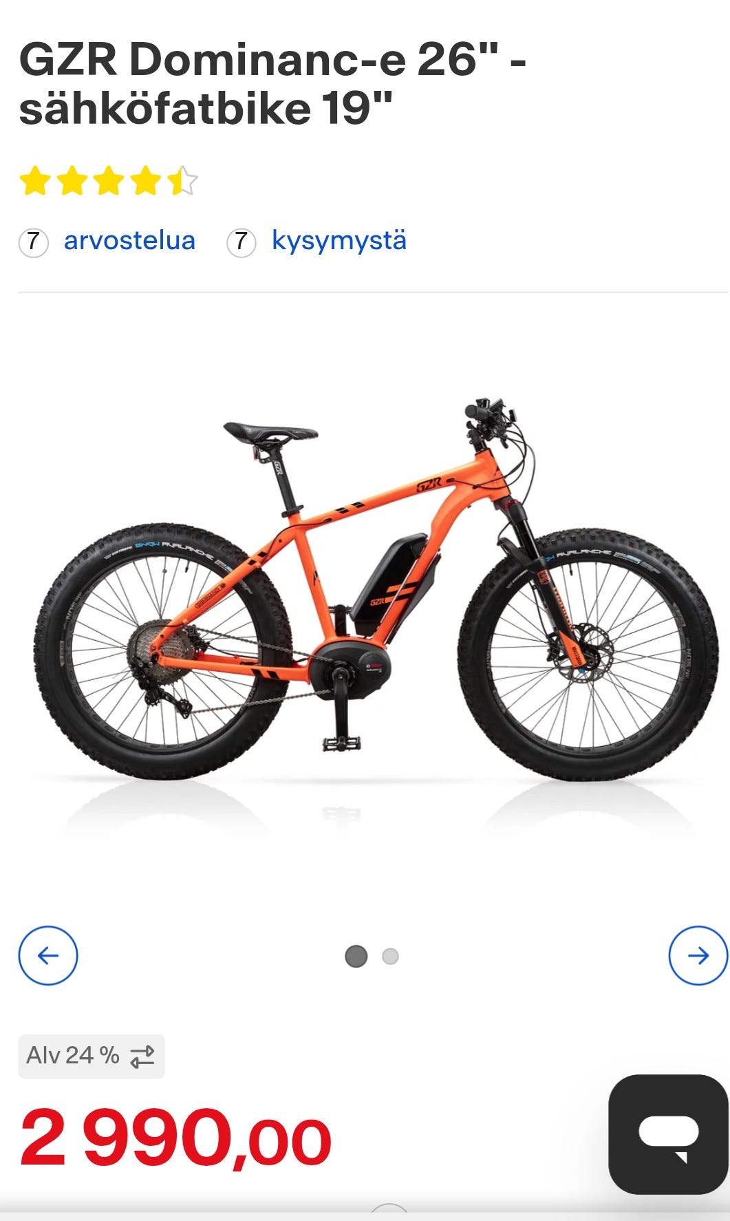 GZR Dominanc-e 26" -sähköfatbike 19"