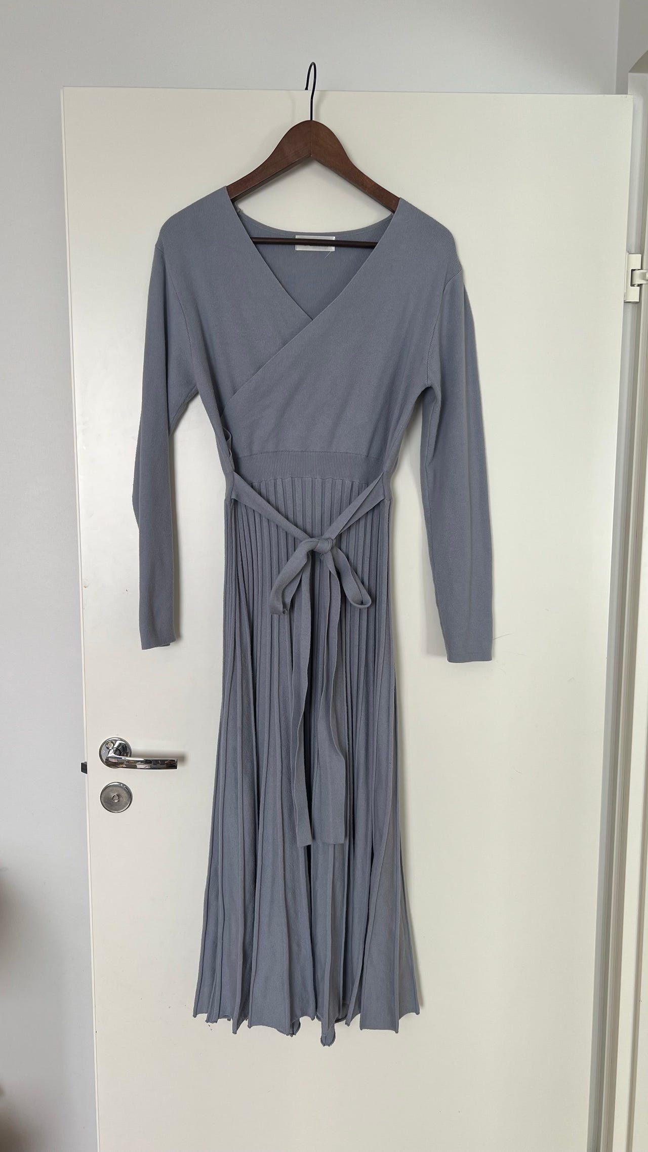 Äitiys- ja imetysmekko | Blue Grey Maternity & Nursing Knit Dress