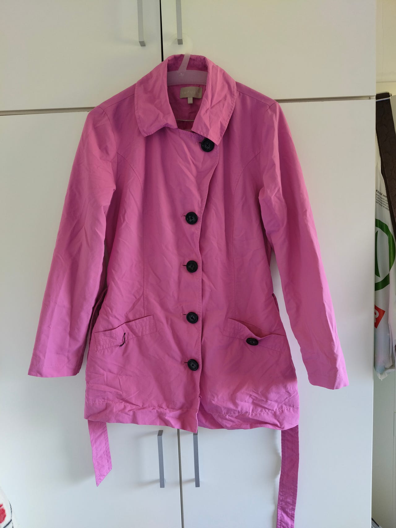 Impuls pinkki kevättakki / trenssi (koko 36)