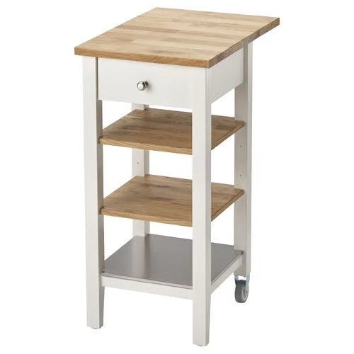 Ikea stenstorp apupöytä pyörillä laatikolla ja hyllyillä
