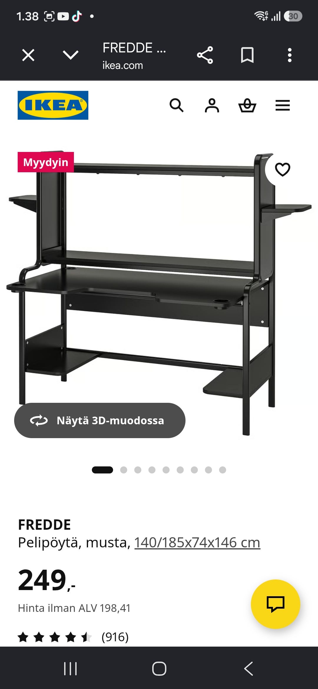 FREDDE pelipöytä