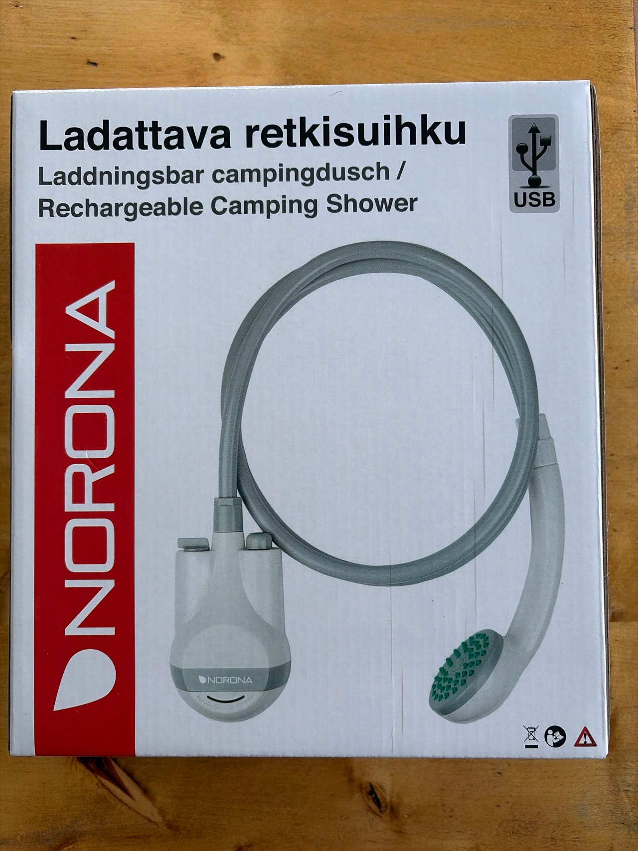 Käyttämätön Norona ladattava retkisuihku USB
