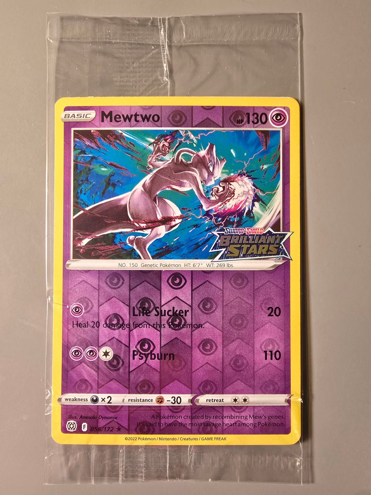 mewtwo pokemon card brilliant stars - 056/172 this attack does 90 more damage Top 30 SWSH BRILLIANT STARS