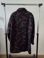Supreme Script Logos Wool Overcoat (Black) FW20 | Tori