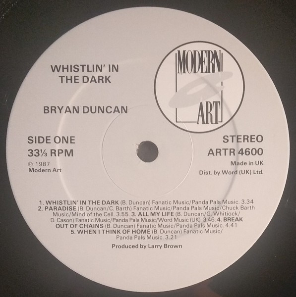 Bryan Duncan shops - Whistlin' In the Dark (1987) Modern Art Records vinyl NEW