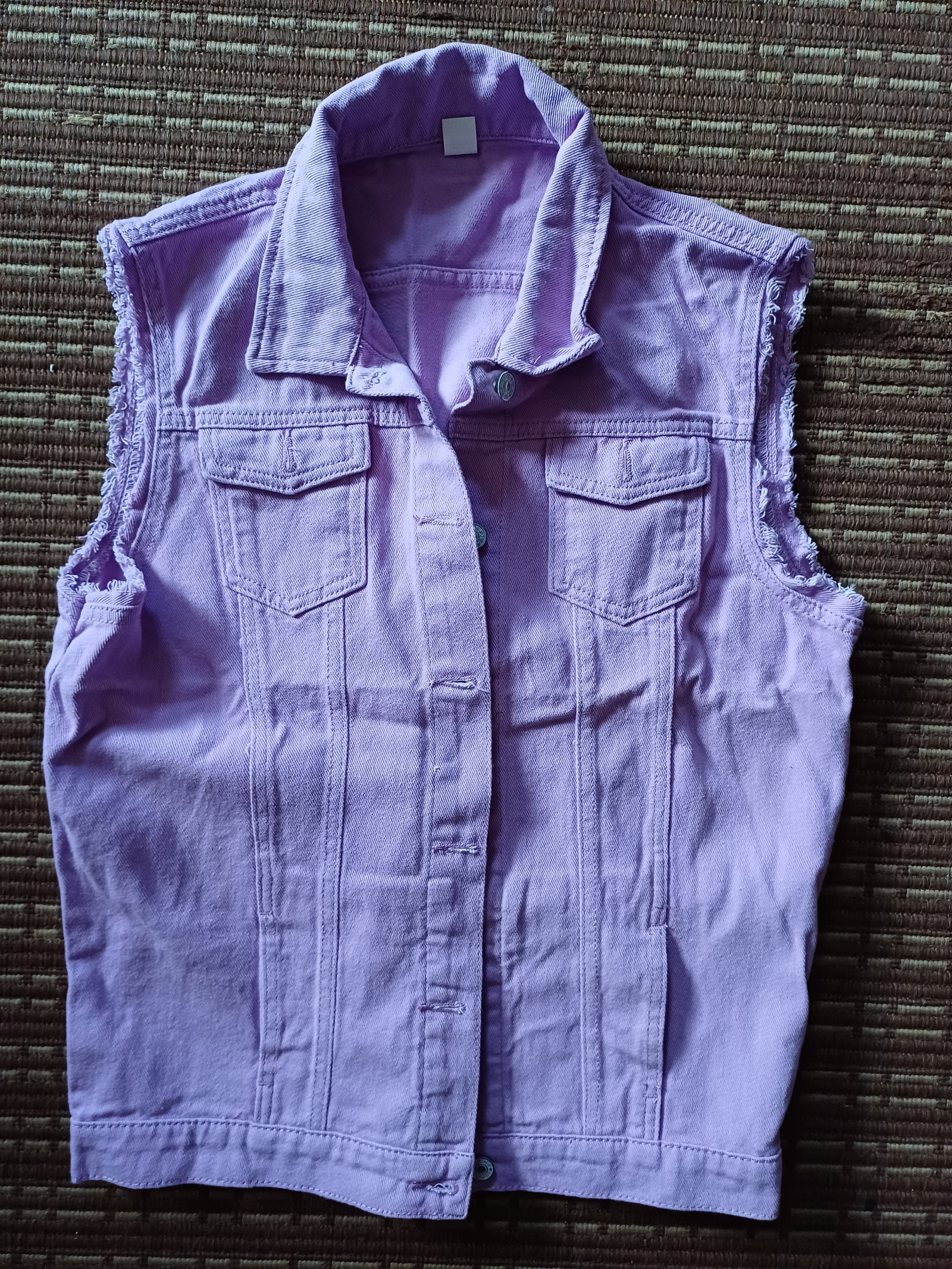 Purple denim vest best sale