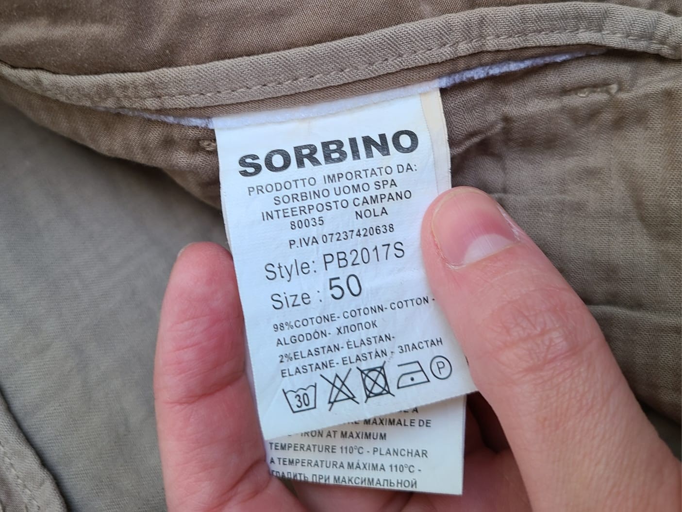 Sorbino koko 50 chinoshortsit Tori