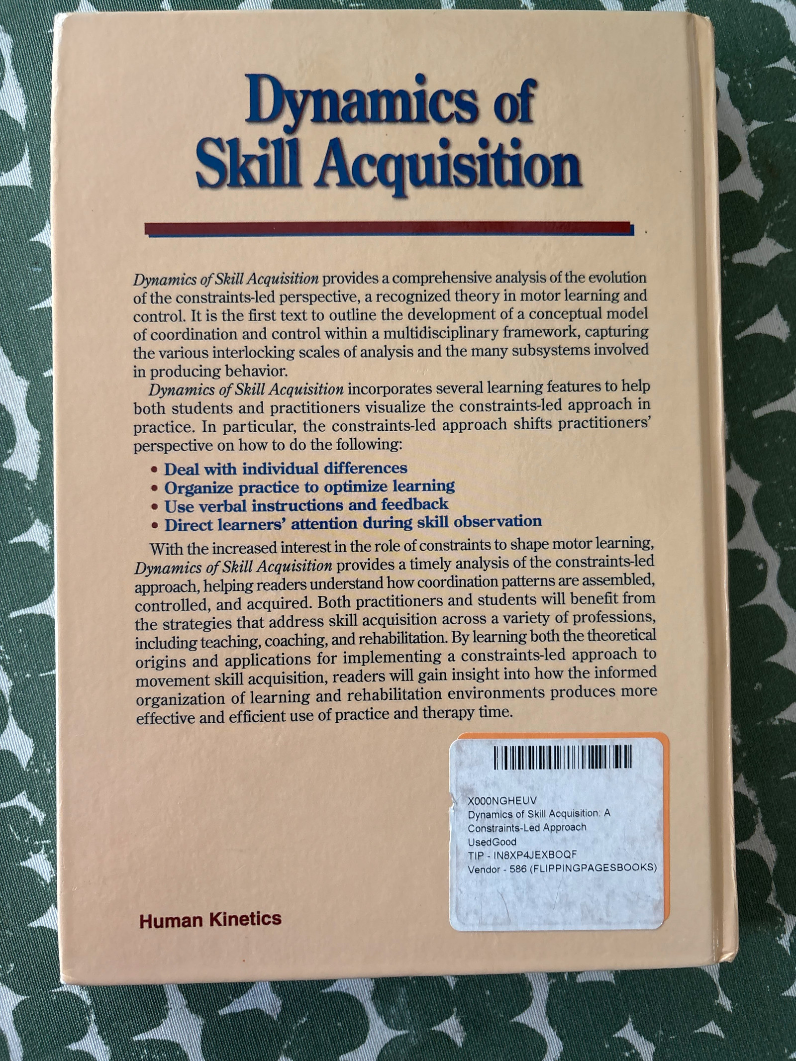 健康・医学 Dynamics of Skill Acquisition Amazon.com: Dynamics of Skill Acquisition: A Constraints-Led