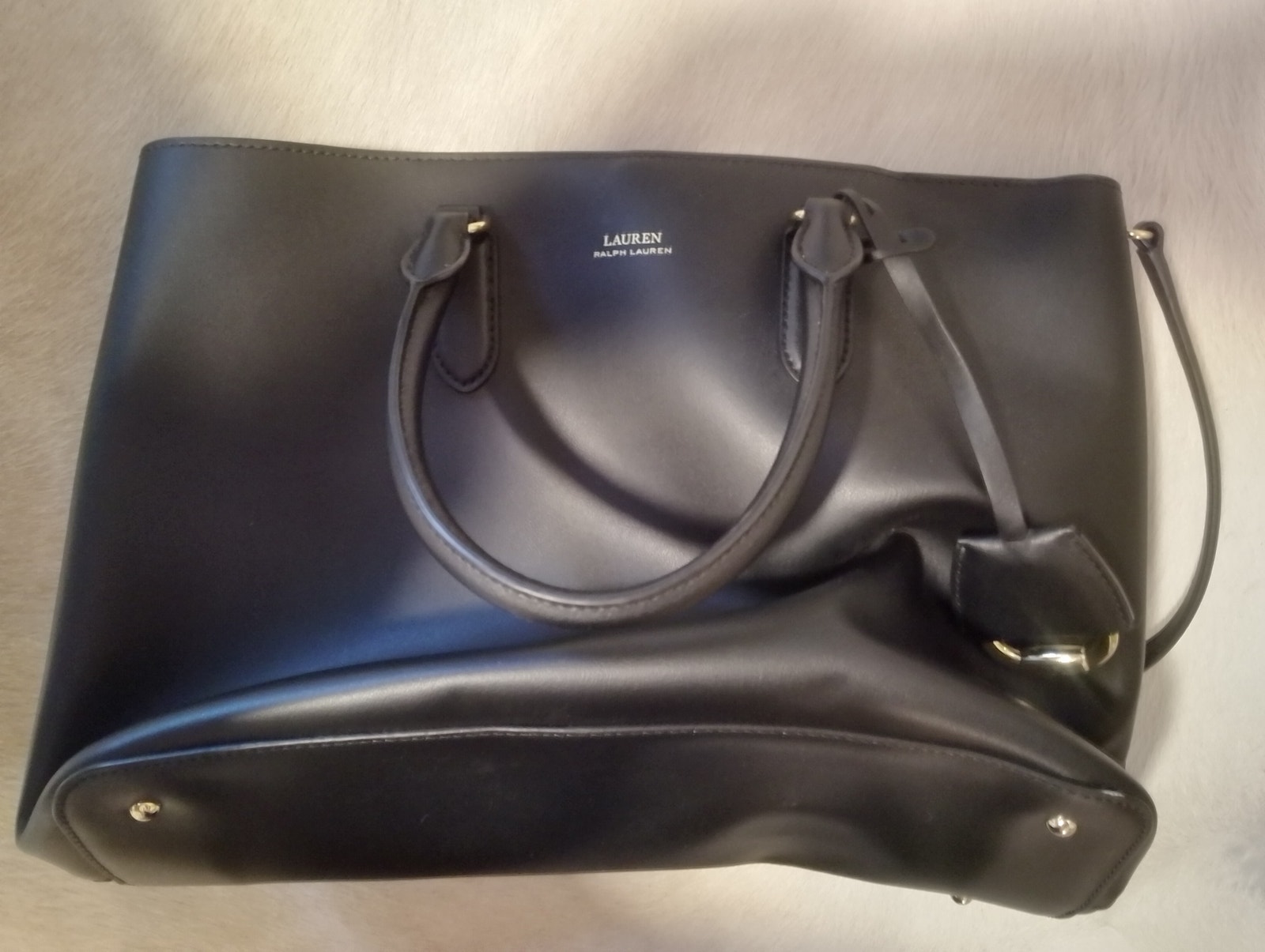 Ralph Lauren Dryden Marcy Leather Tote bag (black/red) | Tori