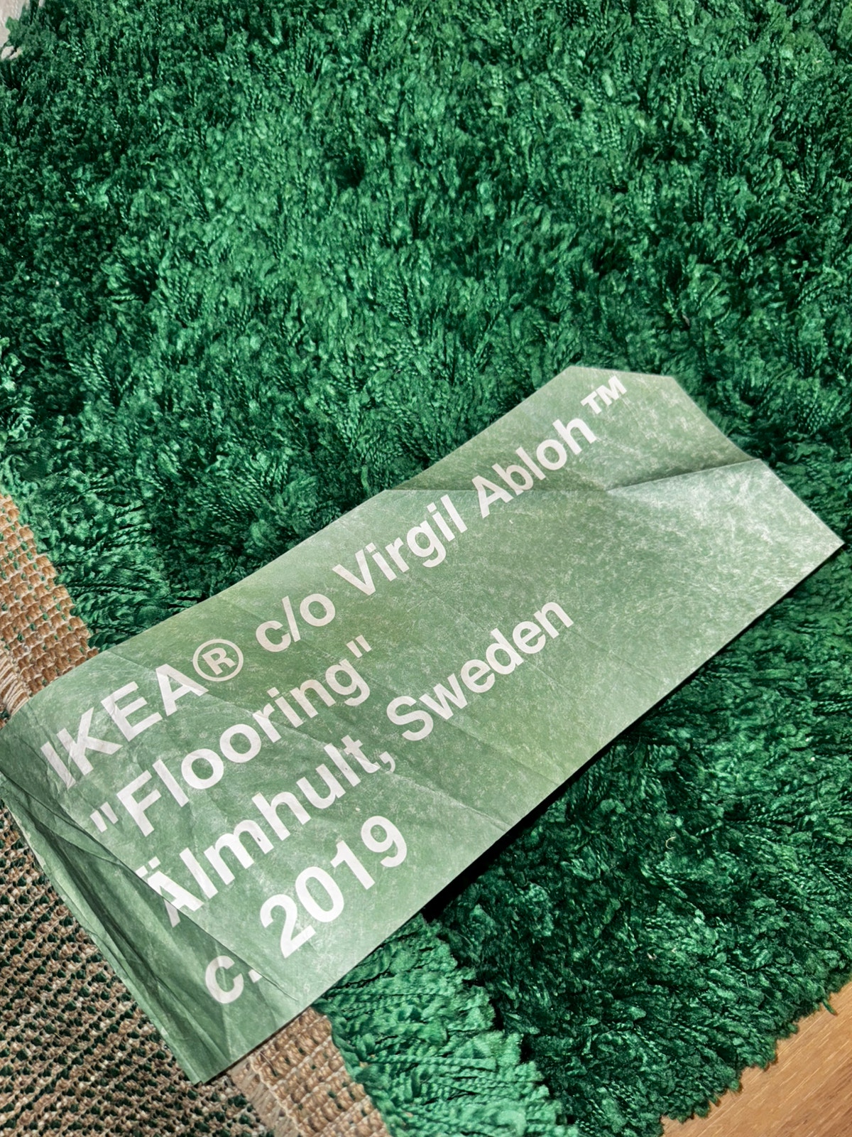 ハヤシ　IKEA VIRGIL ABLOH “ WET GRASS” Excellent]Wet Grass Virgil Abloh x IKEA Abloh Rug Green 195 x 132