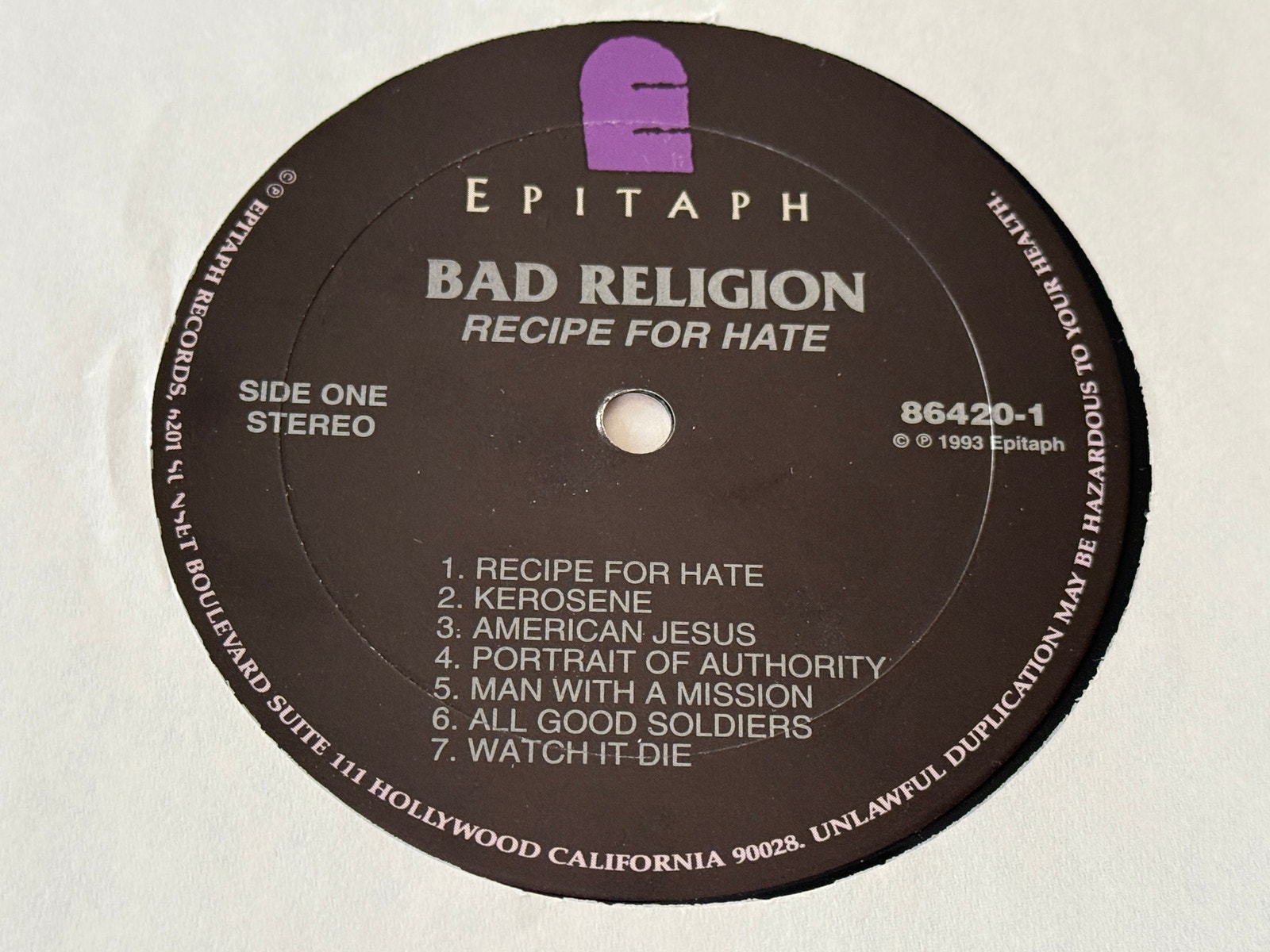 その他 LP Bad Religion Recipe For Hate 864201 	EPITAPH /00260 Bad Religion – Recipe For Hate LP | Tori