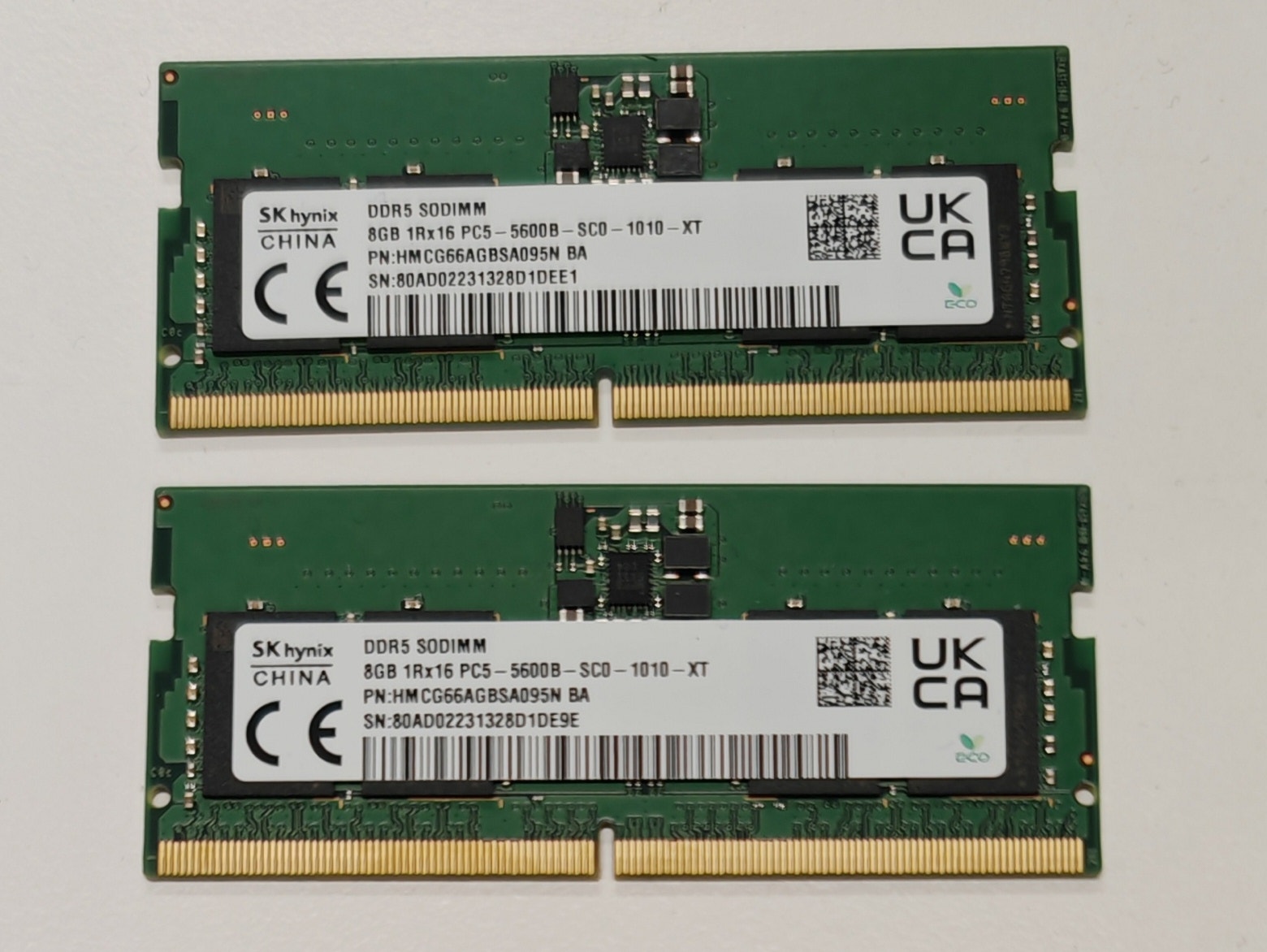 2 x SK Hynix 8GB DDR5 SO-DIMM 5600B | Tori
