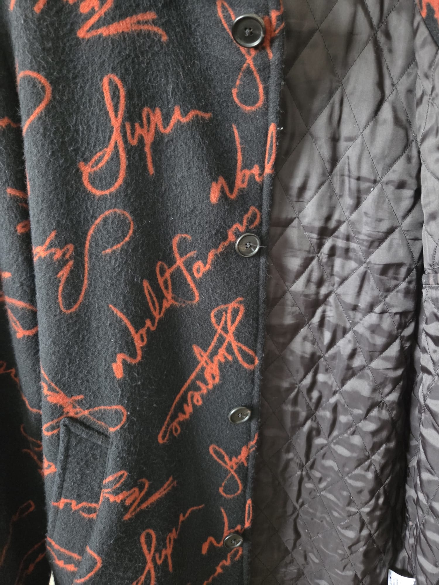 Supreme Script Logos Wool Overcoat (Black) FW20 | Tori