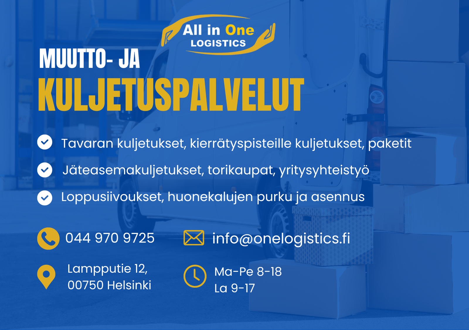 Kaupan All in One Logistics Oy kansikuva