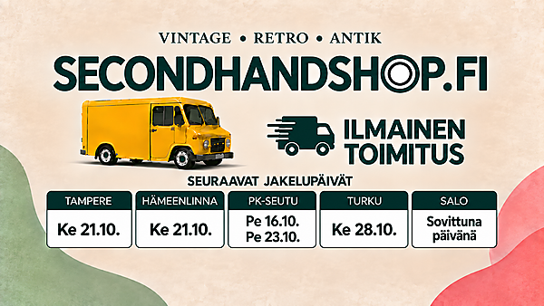 www.secondhandshop.fi - ILMAINEN TOIMITUS pk-seudulle 16.10.