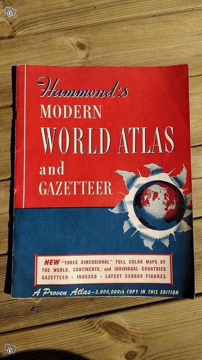 Hammond's Modern World Atlas vuodelta 1955