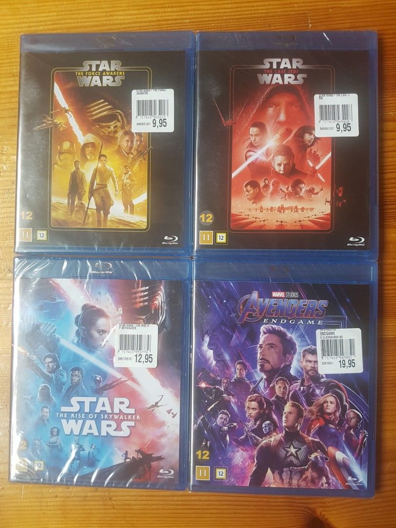 Star Wars elokuvat (2kpl) ja Avengers Endgame (BR)