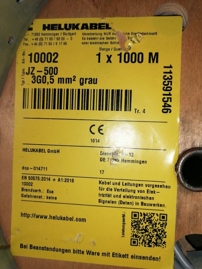 Ohjauskaapeli Helukabel, JZ-500, 3G0,5mm2 (Esim. LED- nauhoille)