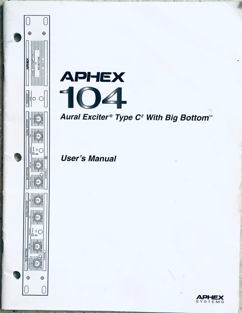 Aphex 104 Aural Exiter users manual