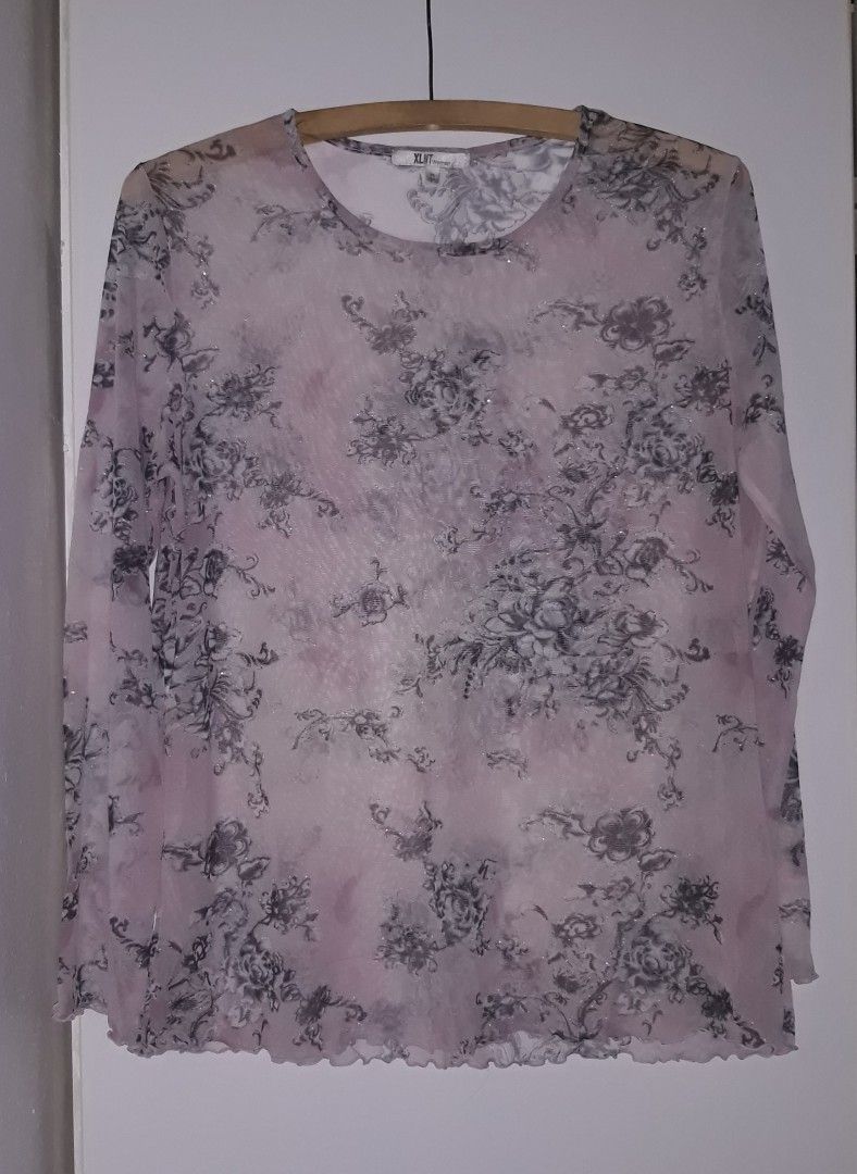 XLNT Woman vaal.pun. läpikuultava paita XL (48/50)